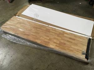 Husky 84 in. Solid Wood Work Surface for Heavy Duty Welded Steel Garage Storage System Customer Returns See Pictures