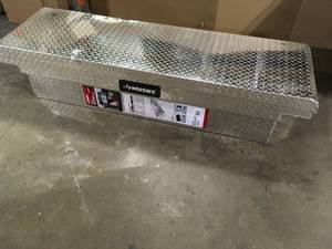 Husky 71.36 in. Diamond Plate Aluminum Full Size Crossbed Truck Tool Box  Customer Returns See Pictures
