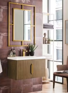 lot 15 image: James Martin Columbia 31.5 Single Vanity Cabinet, Latte Oak