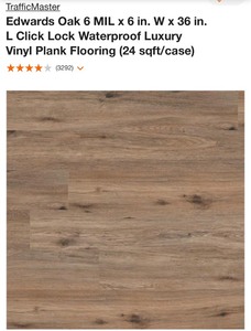 lot 21 image: 8 Cases - Traffic Master - Rigid Core LVP - Edwards Oak 23.95 Sq ft Per box (192 sq ft)