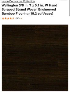 lot 38 image: 8 Cases - Home Decorators - Hand Scrapped Strand Woven Wellington (153 Sq Ft)