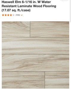 lot 40 image: 5 Cases - Home Decorators - Haswell Elm Laminate Flooring (85 Sq Ft)