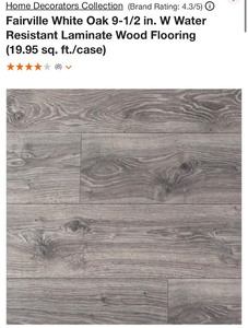 lot 42 image: 7 Cases - Home Decorators - Fairville White Oak Laminate Flooring (139 sq ft)