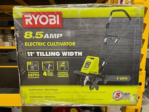 lot 61 image: New Ryobi 11 in. 8.5 Amp Corded Cultivator