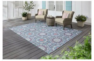 lot 69 image: New AloePink 5 ft. x 7 ft. Medallion IndoorOutdoor Patio Area Rug