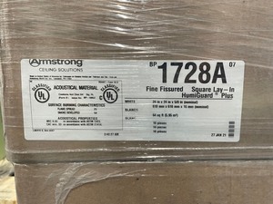 lot 74 image: 4 cases Armstrong Ceilings Textured 2 ft. x 2 ft. Lay-in Ceiling Tile (64 sq. ft.  Case)