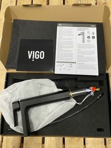 lot 78 image: New Vigo Amada Single Handle Single-Hole Bathroom Vessel Faucet in Matte Black- Open Box
