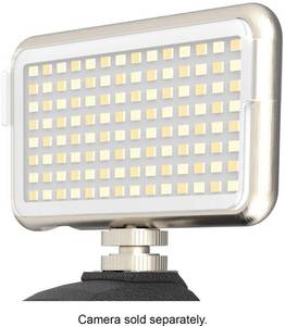 lot 28 image: Digipower - The Streamer - 112 LED Rechargeable On Camera and Smartphone Compact Video Light 3100K-5500K - Silver