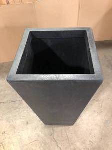 lot 19 image: Tierra Verde Sonata 17.8 in. x 36 in. Slate Rubber Self-Watering Planter Decorative Pots  Customer Returns See Pictures