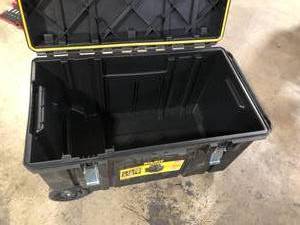 lot 29 image: DEWALT Tough Chest 38 in. W 63 Gal. Polypropylene Rolling Tool Box Customer Returns See Pictures