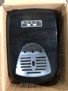 lot 39 image: Frigidaire 26 lb. Portable Counter Top Ice Maker in Red Stainless Customer Returns See Pictures