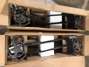 lot 44 image: 2 Lots of Hampton Bay Star Steel Hose Stand   Customer Returns See Pictures