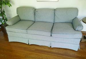 100% wool fabric couch Blue and white tweed like pattern
