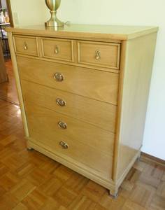 American of Martinsville Bleached Mahogany highboy dresser (see lot 70 also)