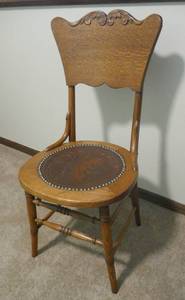 Vintage chair with leather seat
