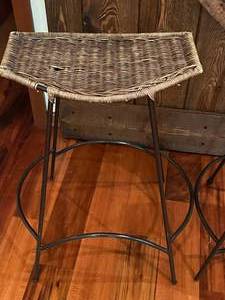lot 61 image: Wicker & Metal Stools