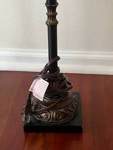 lot 65 image: Pair of Black and Brown Lamps