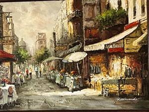 lot 70 image: French Ravmondo Oil Painting