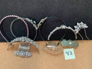 9 Rhinestone Hair Pieces, Crowns