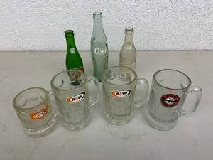 A & W Glass Mugs & Soda Bottles