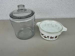Pyrex Bowl & Glass Jar