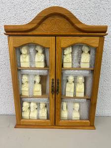 Semoid Marble Composers Busts in Cabinet