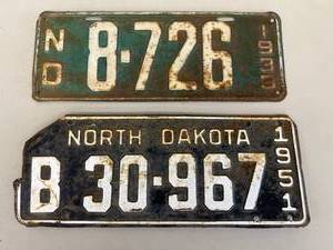 1933 & 1951 ND License Plates
