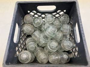 lot 224 image: Tote of Vintage Insulators