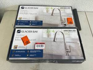 lot 282 image: 2 Pull Down Kitchen Faucets - Stainless Steel