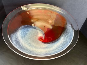 lot 17 image: Kosta Boda K. Engman Pedestal Art Glass Bowl