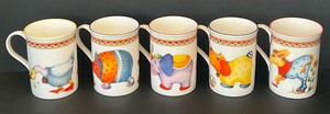 lot 56 image: Set of Five Crown Trent Coffee Mugs