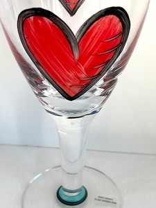 lot 65 image: Kosta Boda Hand Painted Wine Glass