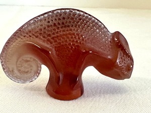 lot 80 image: Lalique Red Crystal Chameleon Figurine