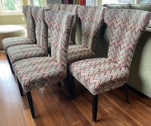 lot 13 image: Set of Seven Contemporary Dining Room Upholstered Chairs