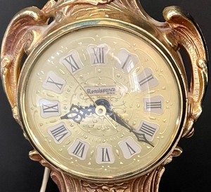 lot 91 image: Vintage Brass Renaissance Clock