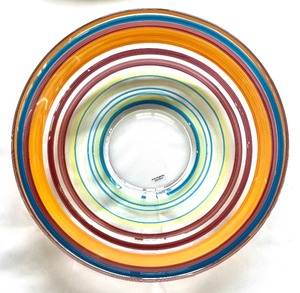 lot 122 image: Vintage Hand Painted Glass bowl by Ulrica Hydman-Vallien for Kosta Boda, Sweden 1970