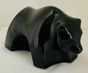 lot 127 image: Black Baccarat Bear Figurine