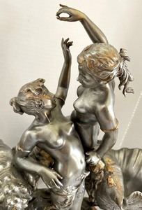 lot 11 image: Vintage French Spelter Centerpiece Sculpture Charles Georges Fertile Suan