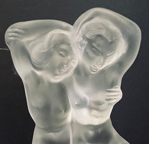 lot 12 image: Lalique Crystal le Faune Pan and Diana Figurine
