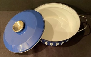 lot 310 image: Two Cathrineholm Lotus Casserole Dishes in Blue