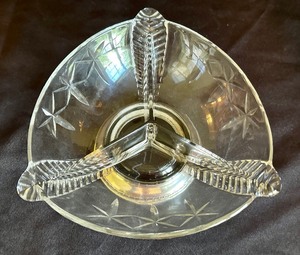 lot 333 image: Vintage Sterling and Crystal Divided Serving Dish