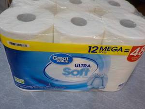 12 Mega Rolls 2 Ply Great Value Toi...