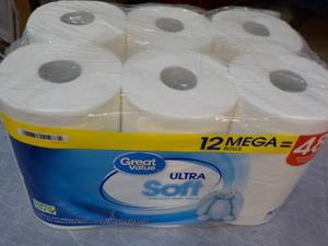 12 Mega Rolls 2 Ply Great Value Toi...