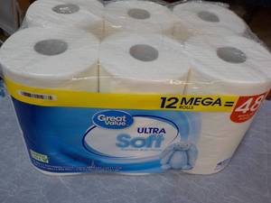 12 Mega Rolls 2 Ply Great Value Toi...