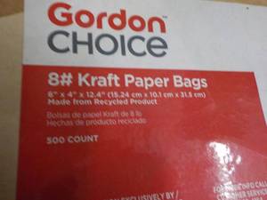 500 ct Gordon Choice #8 Kraft Paper...