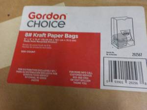 500 ct Gordon Choice #8 Kraft Paper...