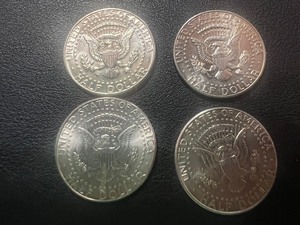 lot 6 image: LOT OF 4 NIFC KENNEDY HALF DOLLARS