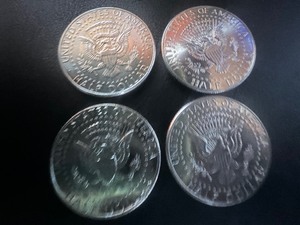 lot 12 image: LOT OF 4 NIFC KENNEDY HALF DOLLARS