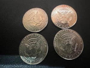 lot 20 image: LOT OF 4 NIFC KENNEDY HALF DOLLARS
