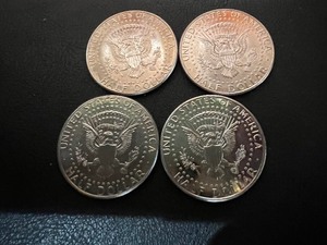 lot 39 image: LOT OF 4 NIFC KENNEDY HALF DOLLARS
